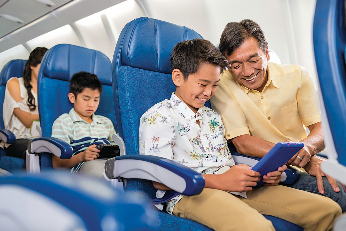 Dad & Son in A330 Main Cabin