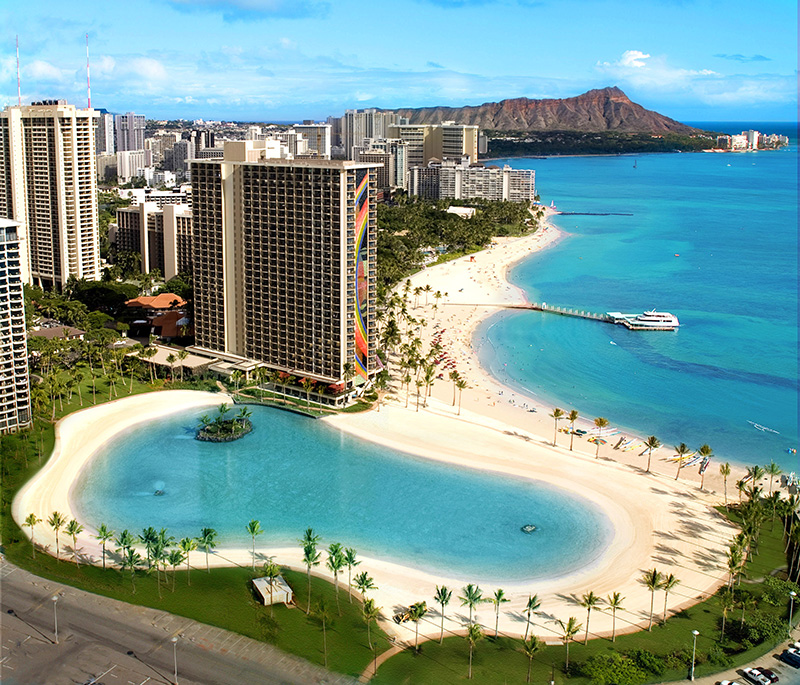 Hilton Hawaiian Village’s salt-water lagoon